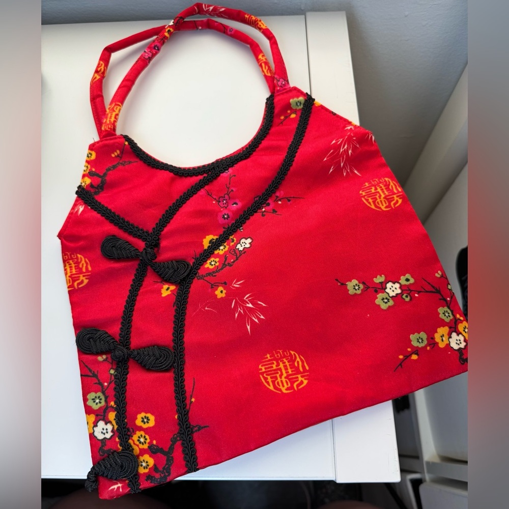 Elegant ASIAN Red Floral Women's Bag